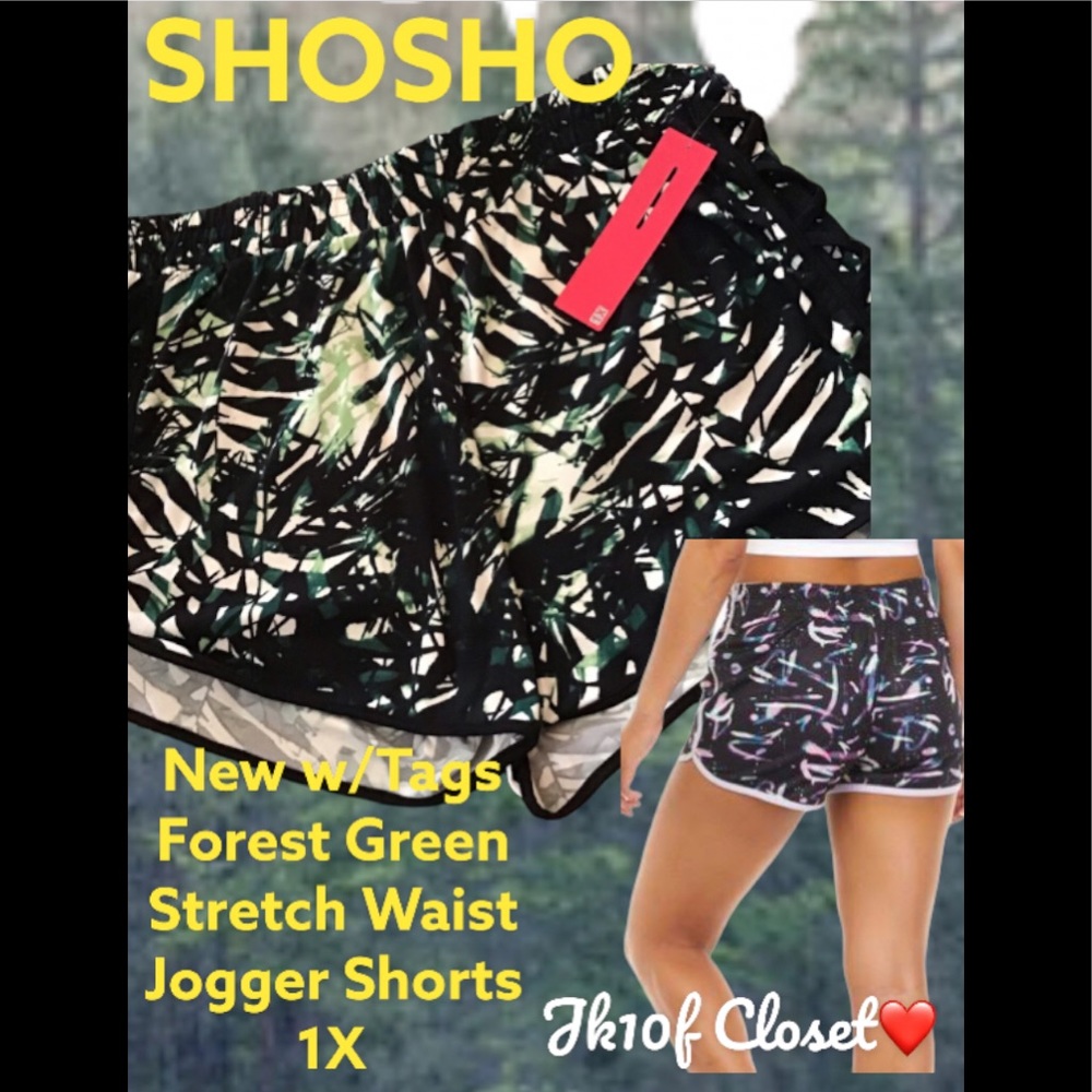 LOWEST🌺 NWT SHOSHO 1X STRETCH WAIST JOGGER SHORTS